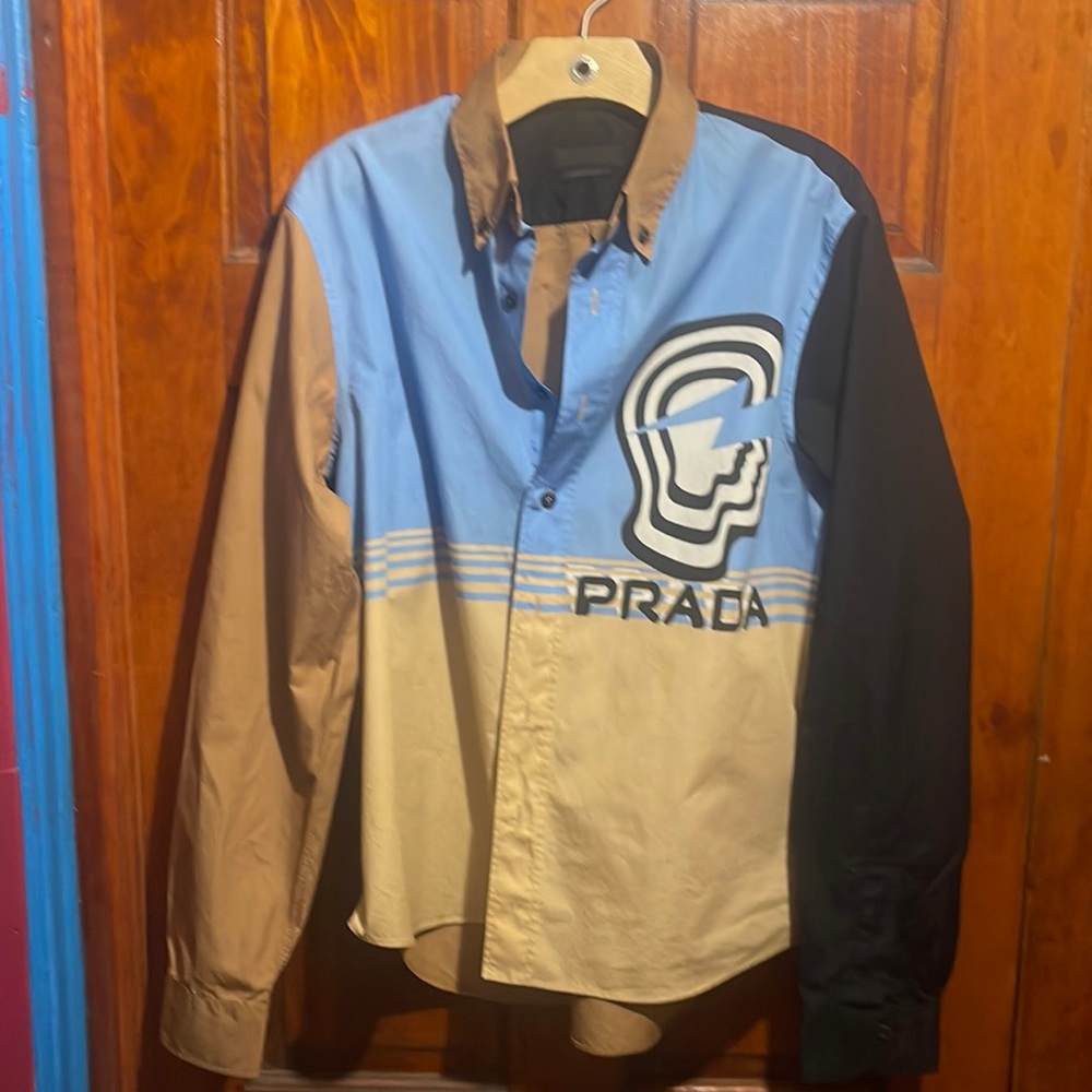 Prada mens button down shirt Large